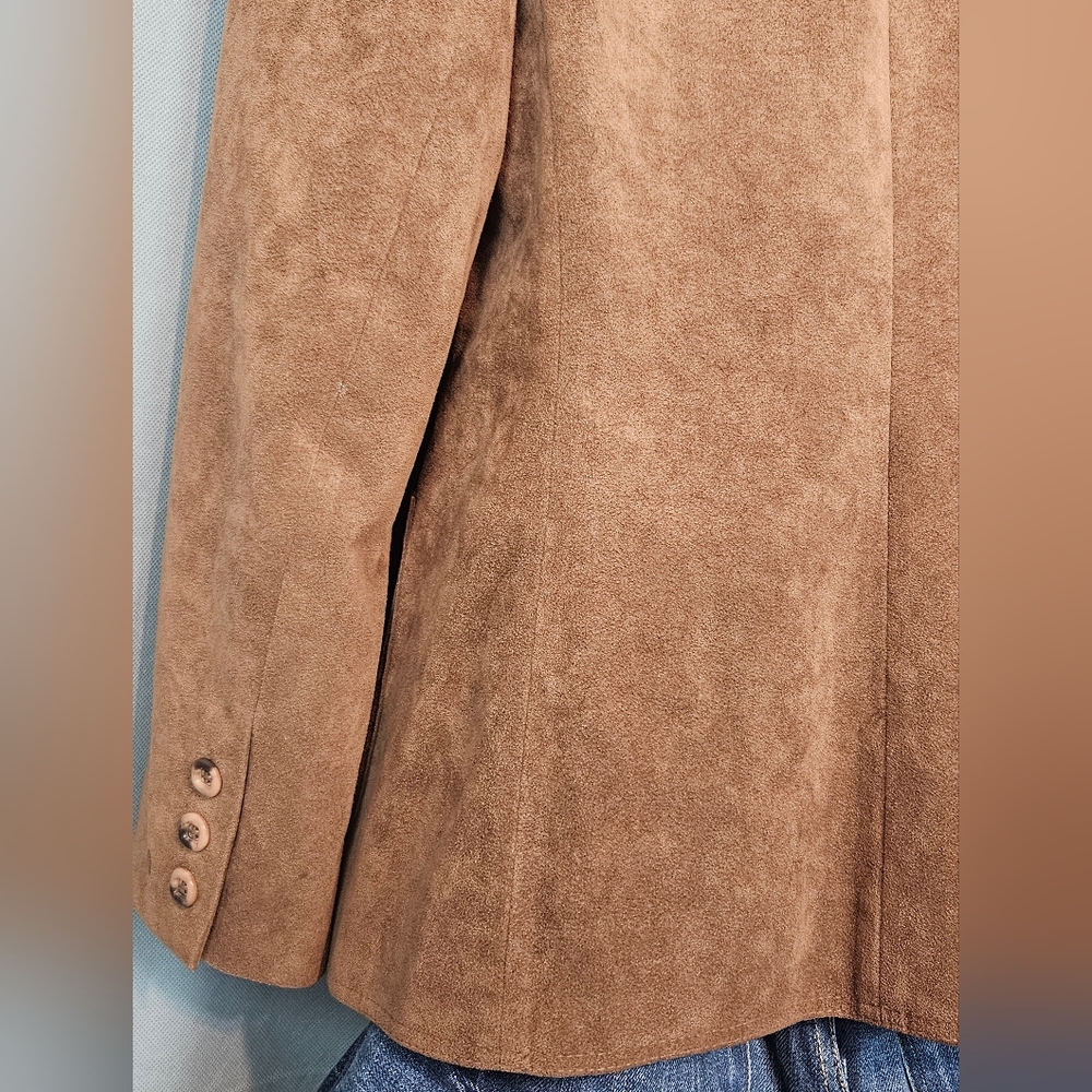 Vintage Ultra Suede RUST Brown Tailored Jacket - Picture 6 of 15
